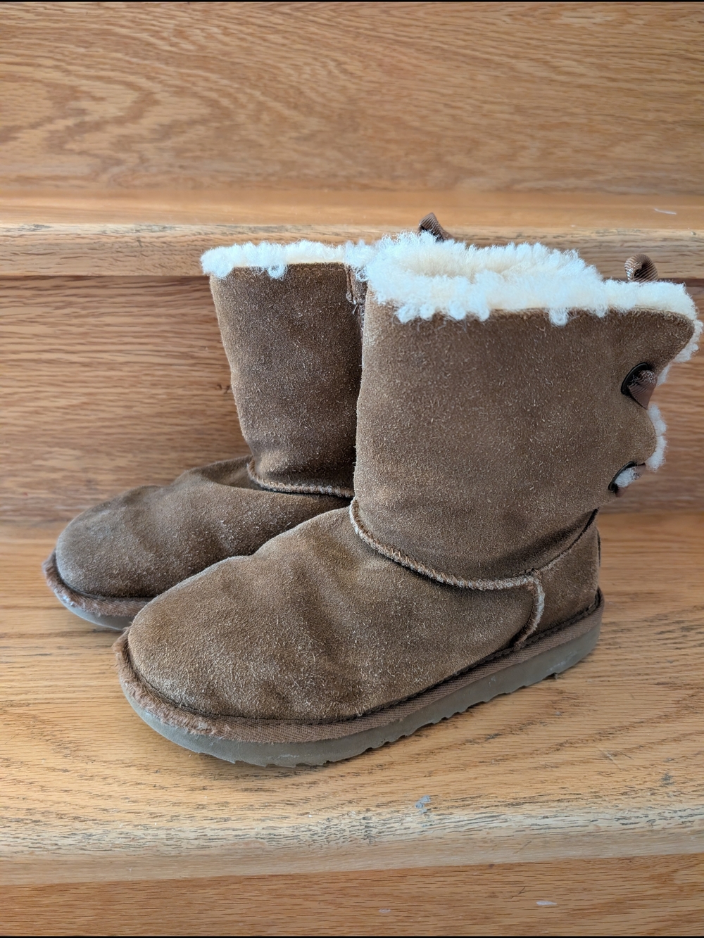UGG Kids Chestnut Suede Shearling Boots